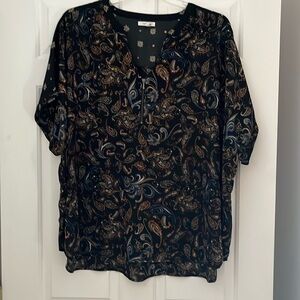 Maurice’s Geneva Zip Blouse Size 4X Paisley